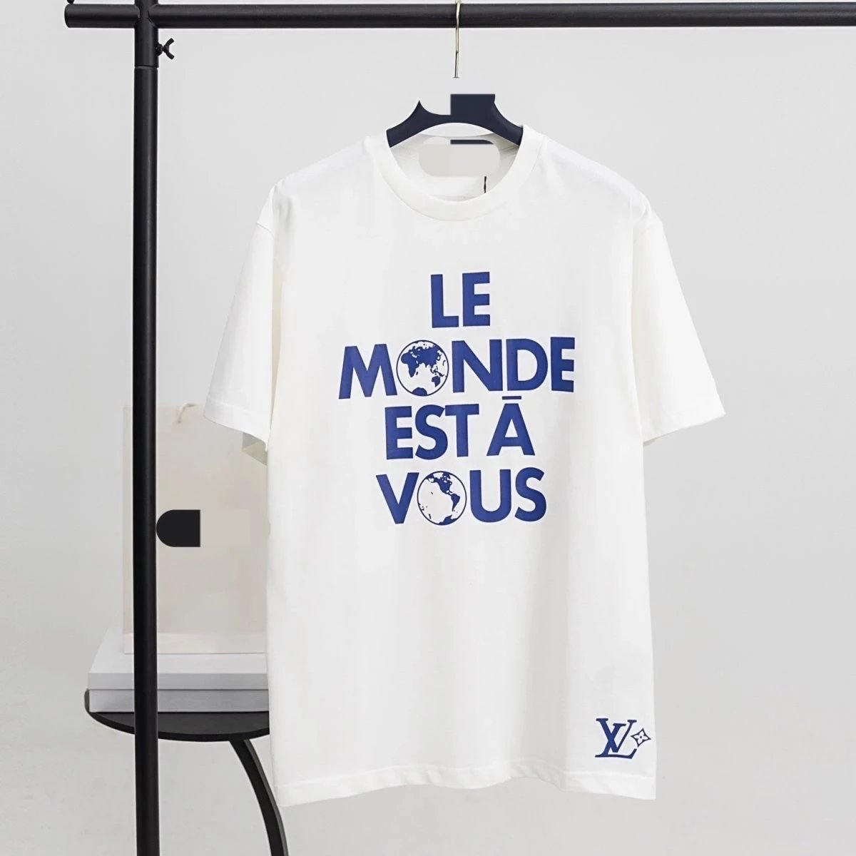 LV T-Shirt Earth Letter White