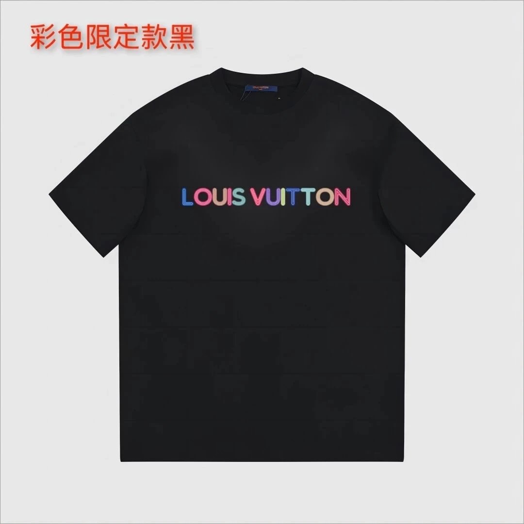 LV T-shirt Color Stripe Limited Edition Black