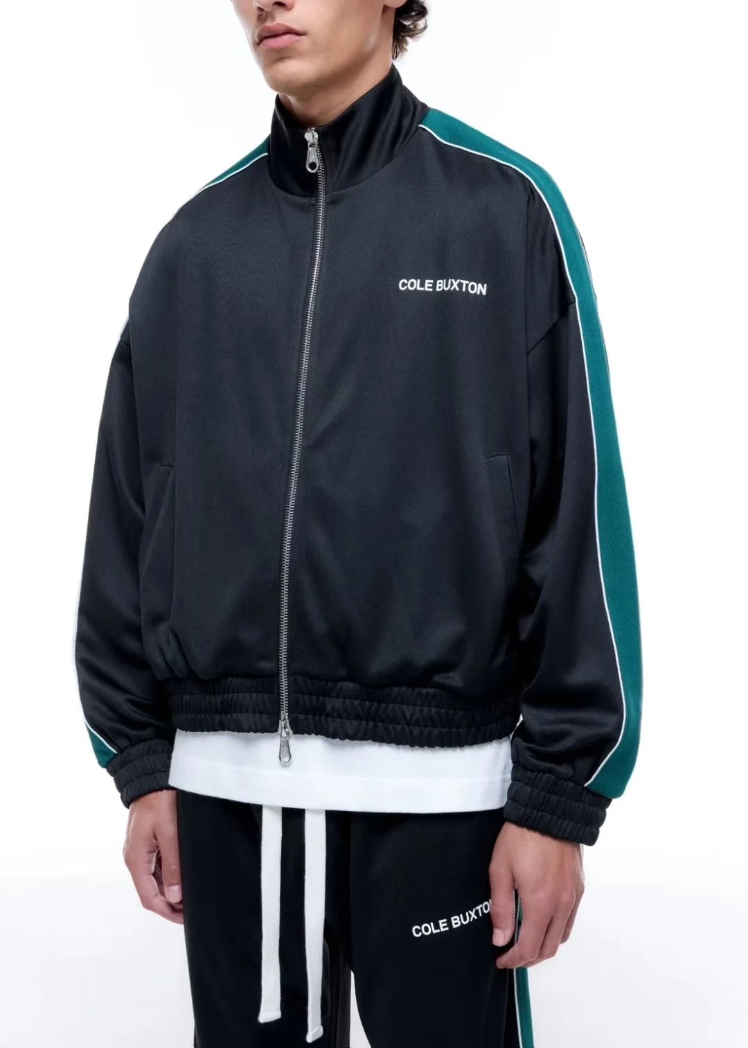 COLE BUXTON 2025 S/S Contrast Tape Track Jacket & Contrast Tape Track Pants Minimalist Cropped Classic Track Suit