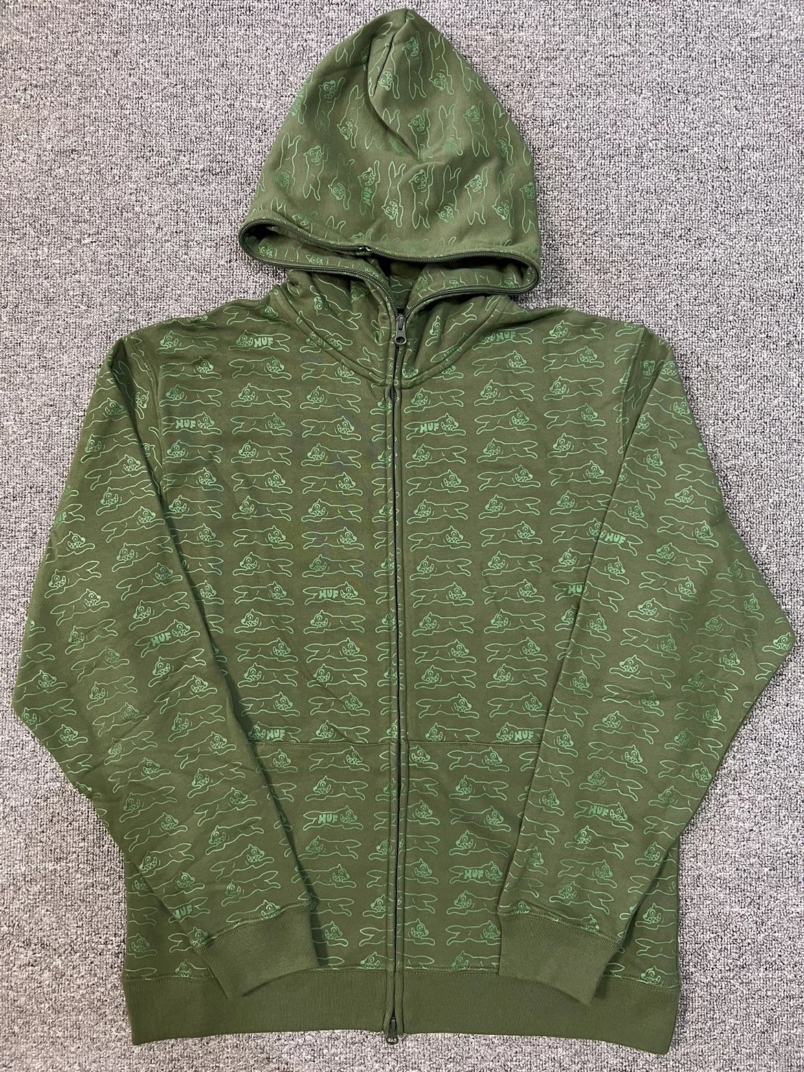 22FW Billionaire Boys Club BBC ICECREAM x HUF Collab All-Over Flying Dog Print Hoodie