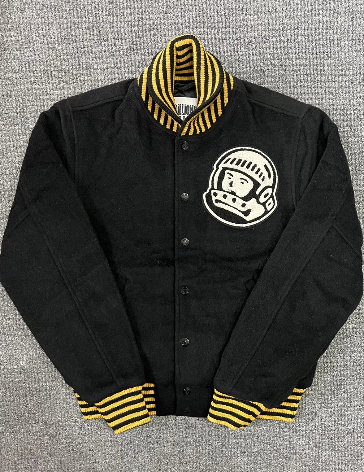 Billionaire Boys Club BBC EU Black Yellow Fleece Varsity Baseball Jacket