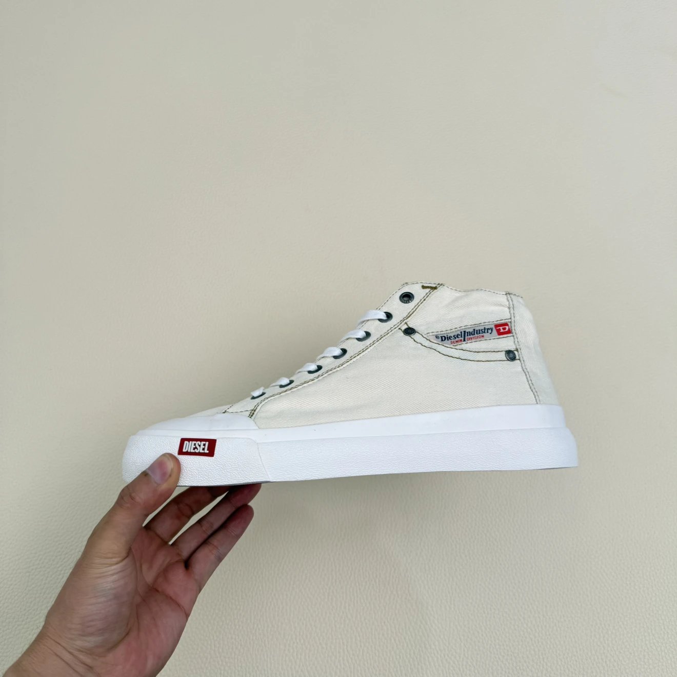 DIESEL Italy Unisex High-Top Canvas Sneakers Skate Shoes for Men and Women, Sizes 35-46