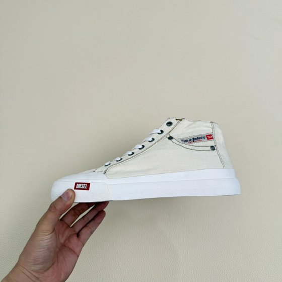 DIESEL Italy Unisex High-Top Canvas Sneakers Skate Shoes for Men and Women, Sizes 35-46