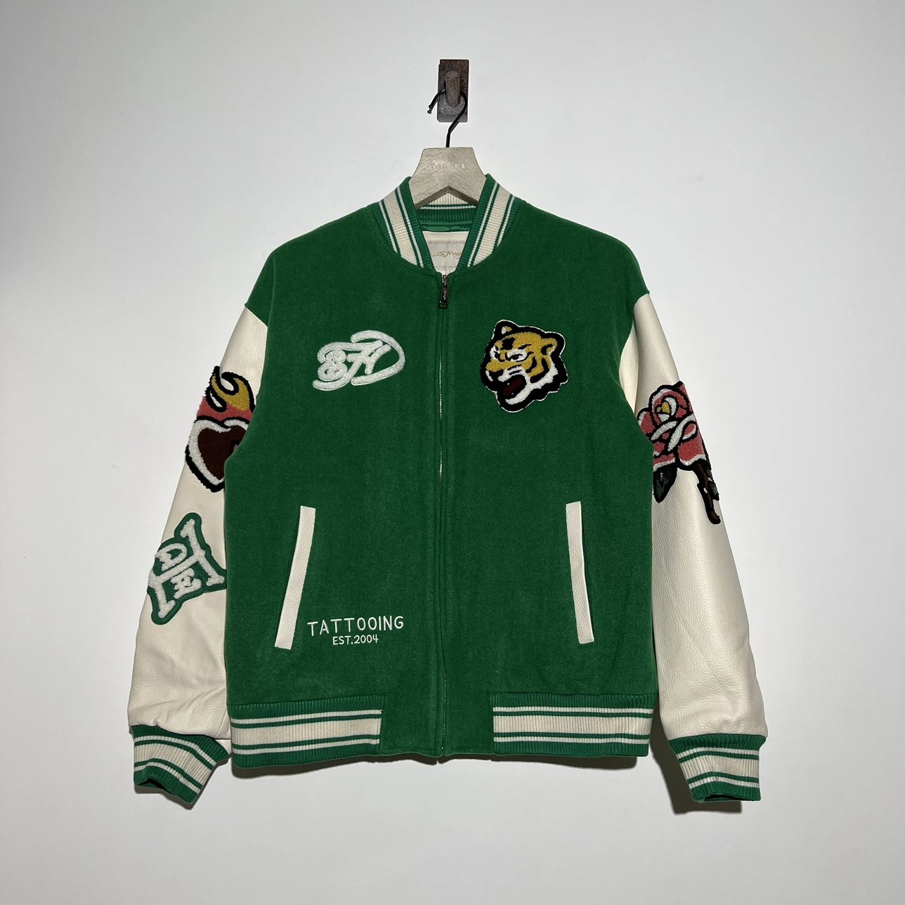 【M】ED-hardy  男款毛呢皮衣