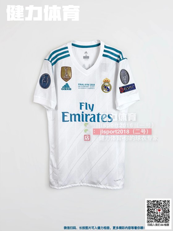 17-18 Real Madrid Jersey 2018 Champions League Final Fan Version Real Madrid Home Long Sleeve Ronaldo Jersey Football Shirt