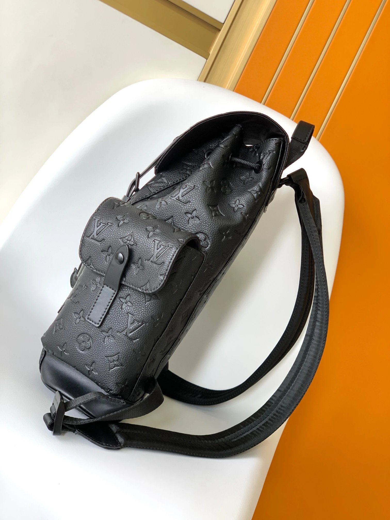 Louis Vuitton Christopher Mini Black Monogram Embossed Leather Backpack