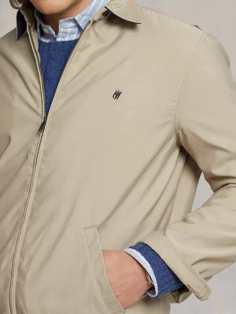 Polo Ralph Lauren Men's Zip-Up Harrington Jacket with Plaid Lining