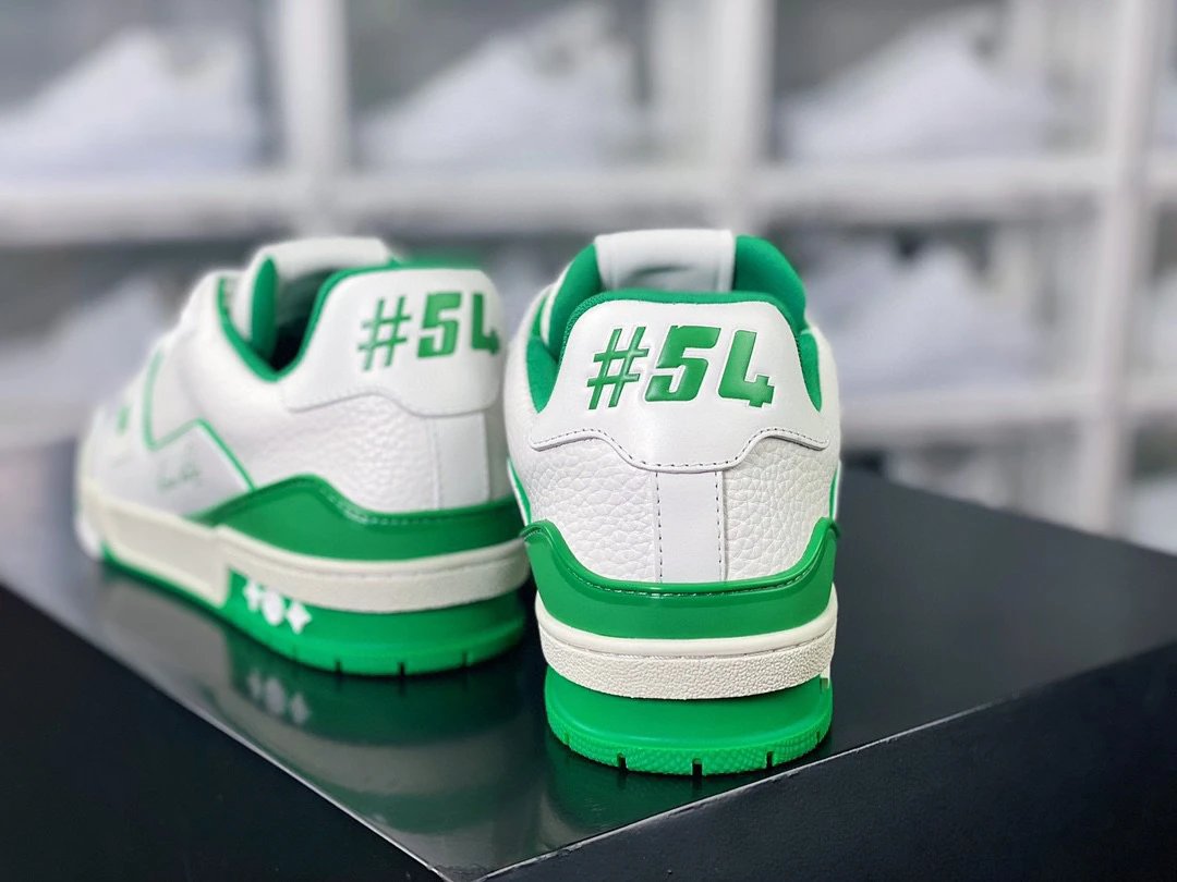 Louis Vuitton Trainer Low-Top Sneaker White and Green