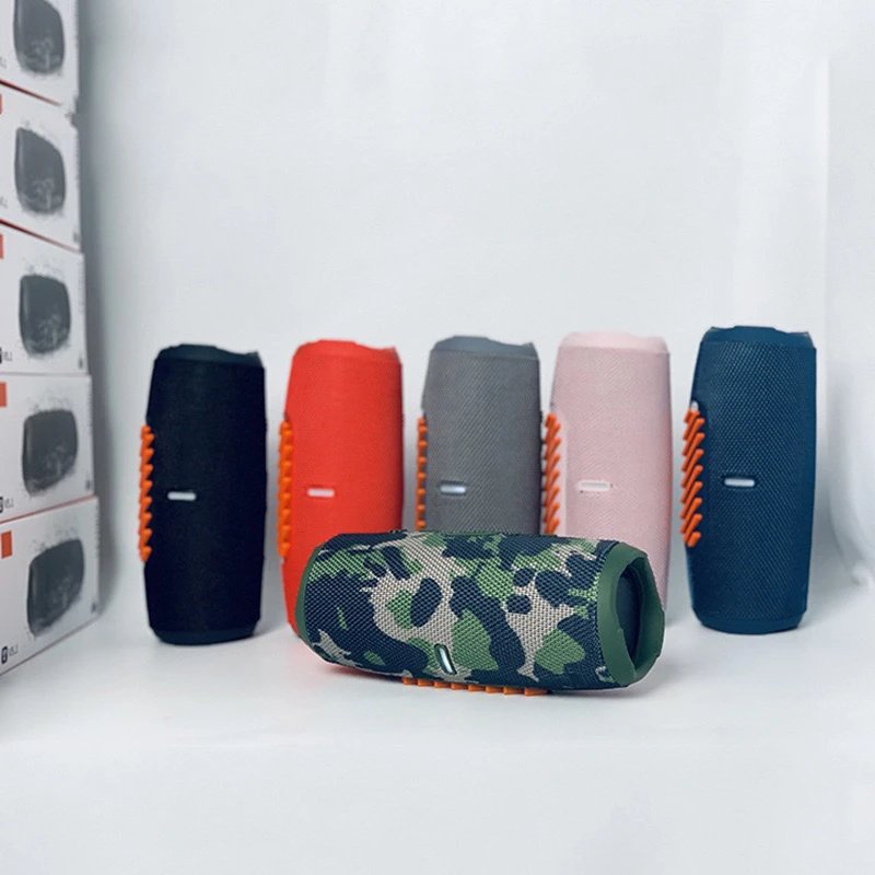 Portable Cylindrical Bluetooth Speaker with Rubberized Grip and Mesh Grille