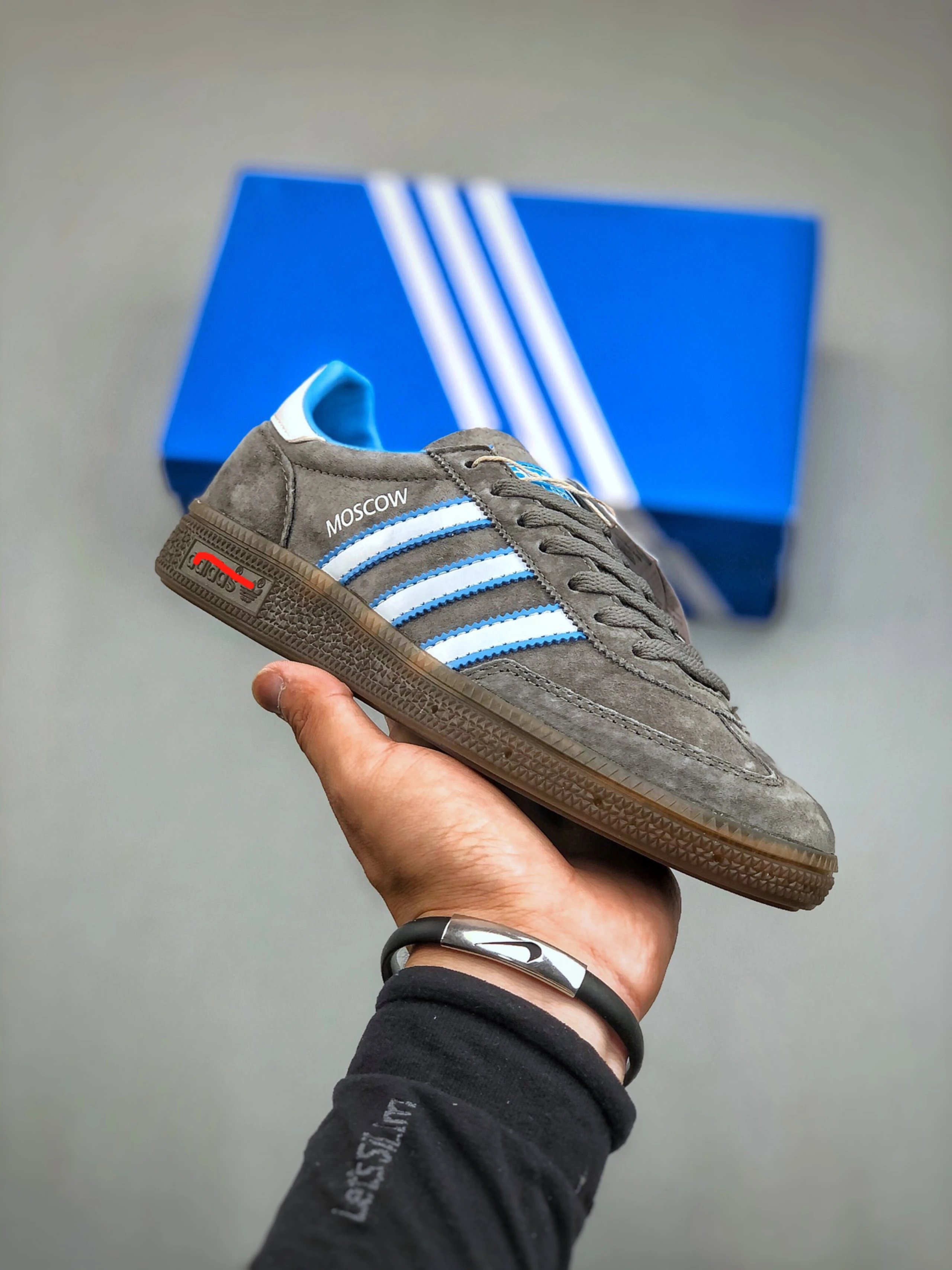 Adidas Handball Spezial Moscow Grey Suede Sneakers