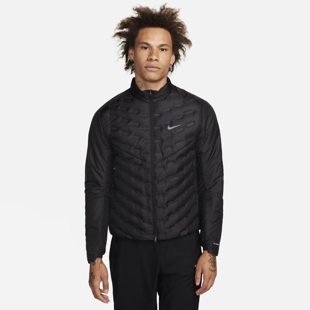 Nike Men's Black AeroLoft Quilted Full-Zip Jacket