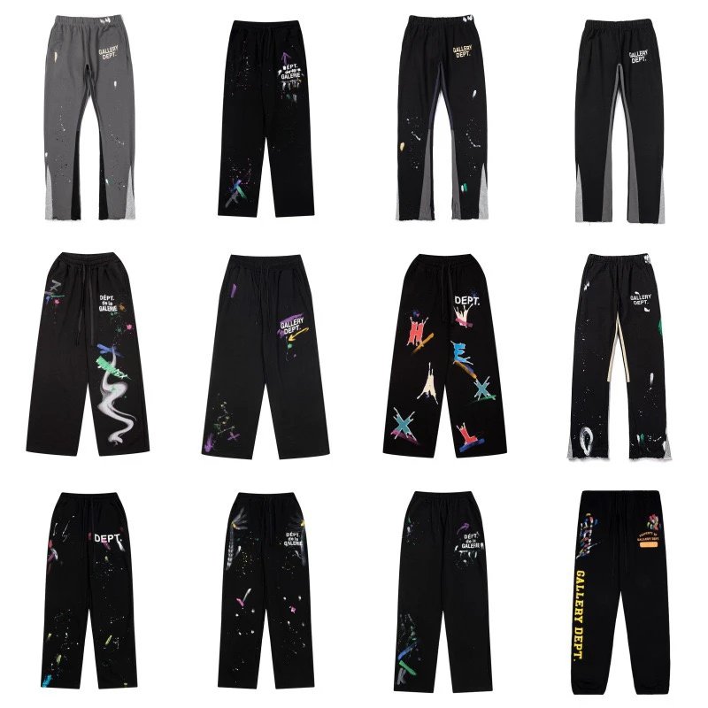 Gallery Dept Paint Splatter Flared Logo Sweatpants
