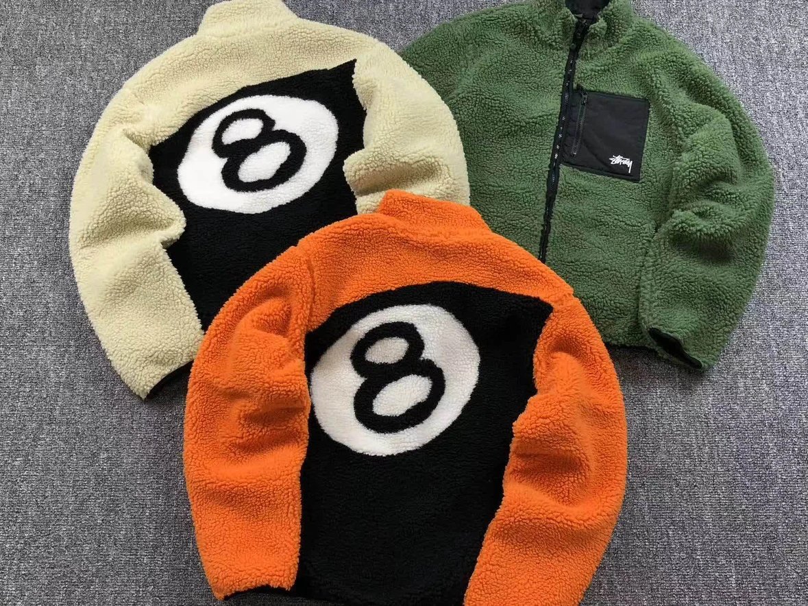 Stussy 8 Ball Graphic Zip-Up Fleece Jacket