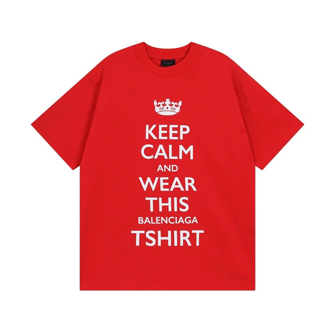 Balenciaga Red Keep Calm And Wear This Graphic T-shirt
