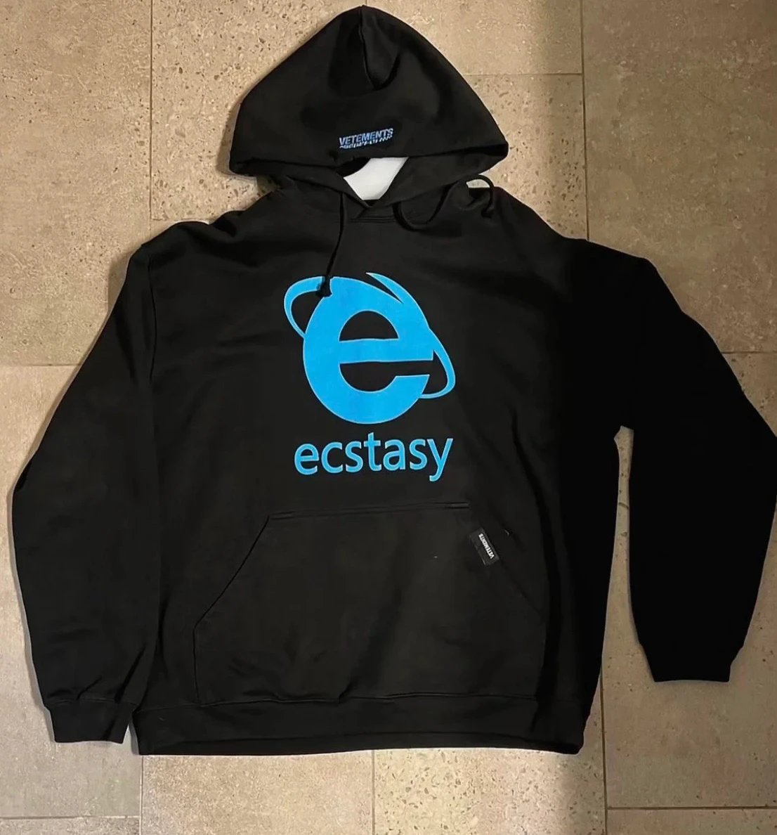Vetements Ecstasy Internet Explorer Logo Pullover Hoodie