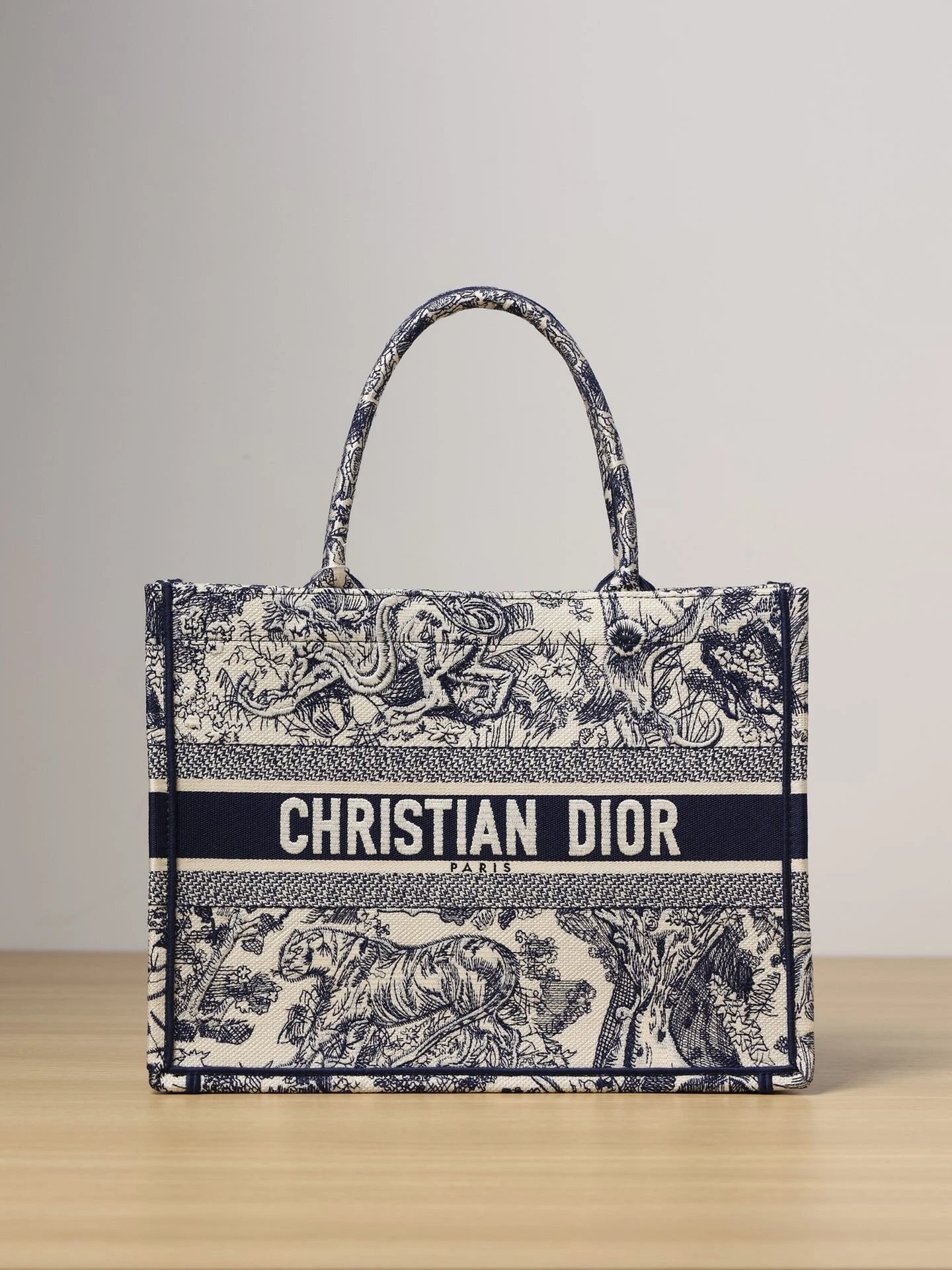 Dior Book Tote Toile De Jouy Animal Print Canvas Bag