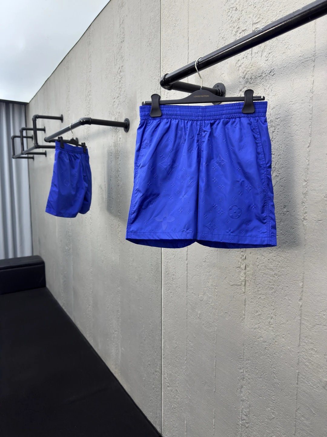 Louis Vuitton Blue Monogram Embossed Swim Shorts