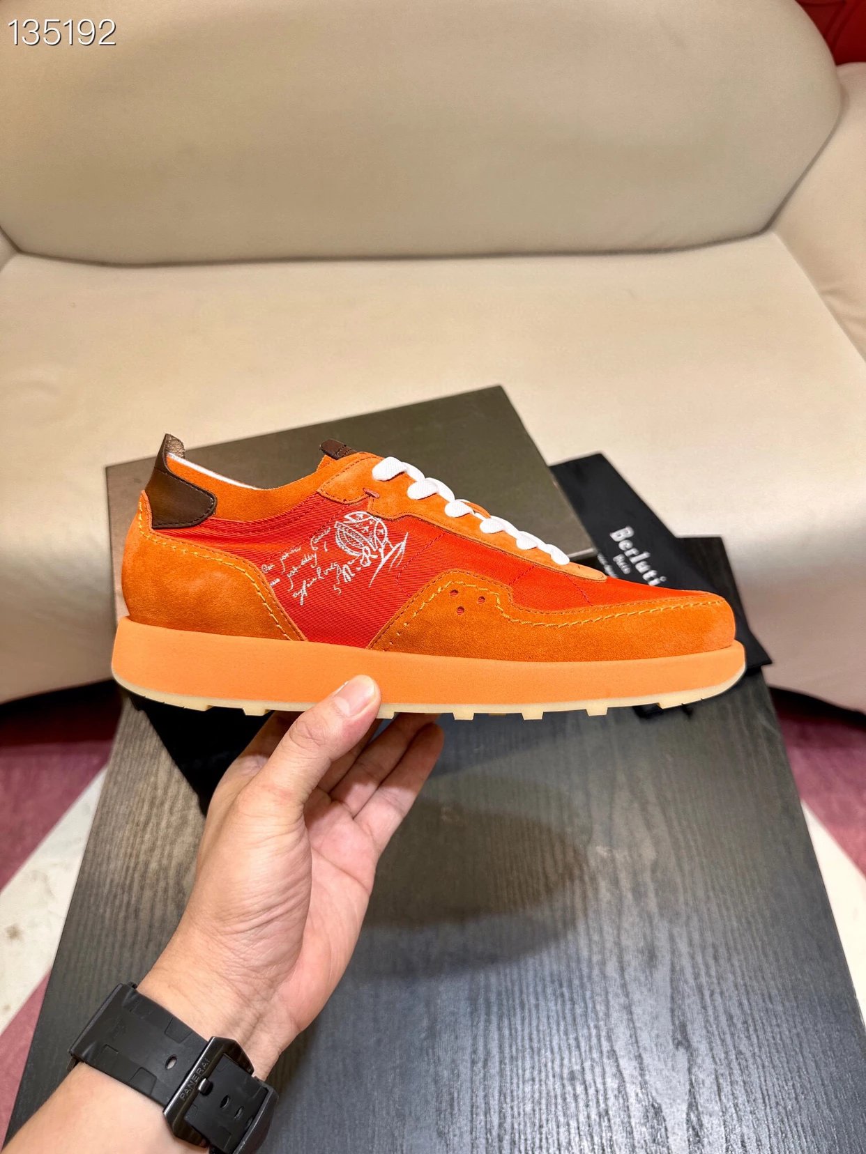 Berluti 布鲁提 轻盈Track麂皮皮革与尼龙运动 