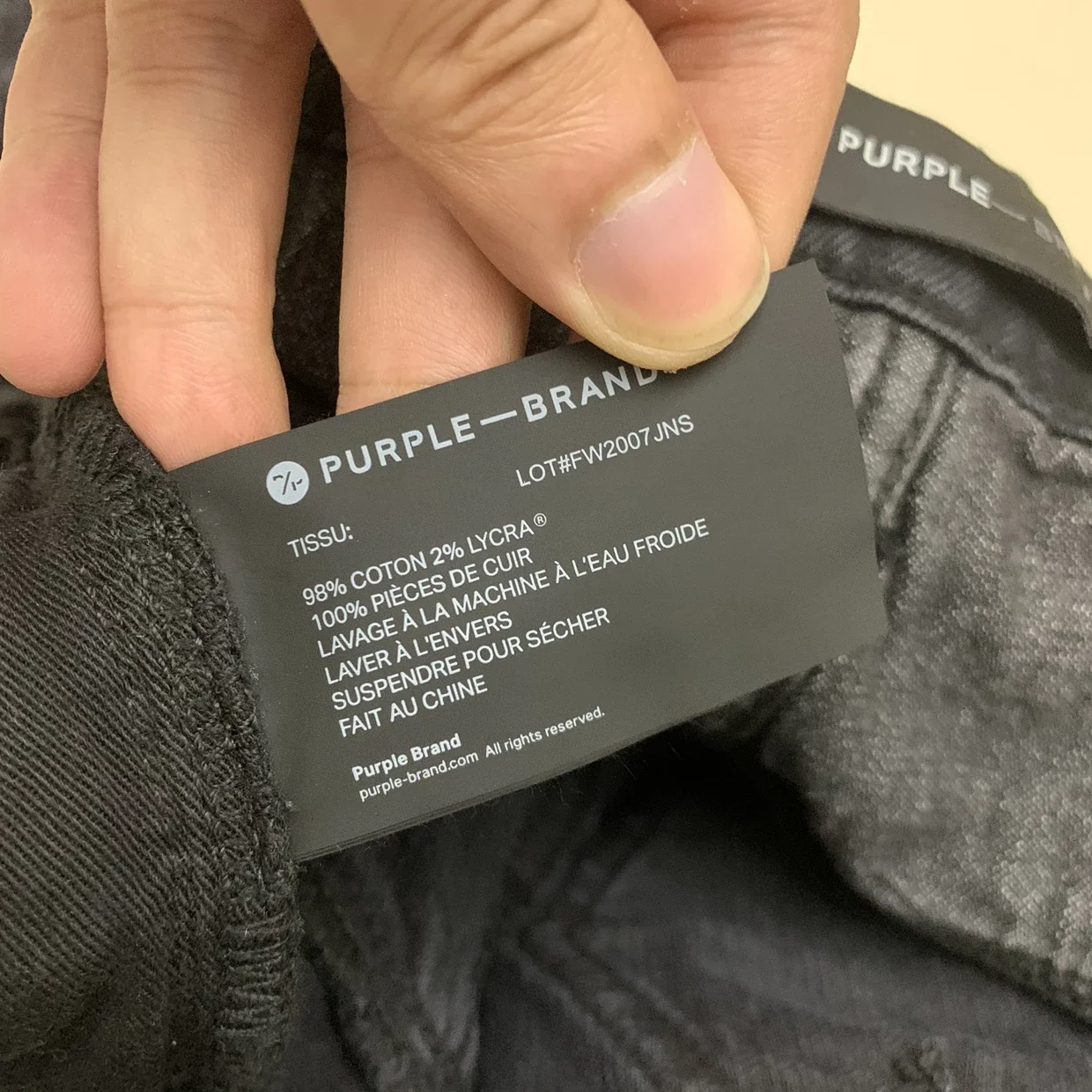 PURPLE-BRAND 美国品牌P002-BLB男款修身牛仔裤