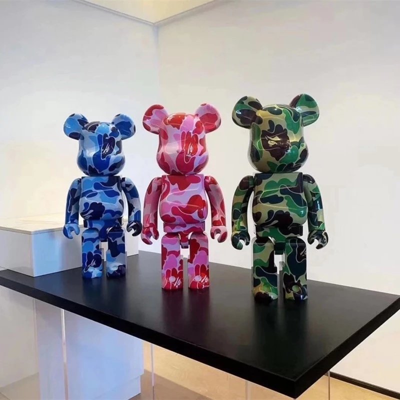 Bearbrick x BAPE ABC Camo Figurines (Green, Pink, Blue)