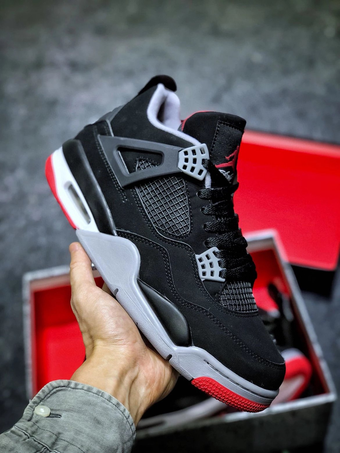 🅰️ 1r dan 4 Retro company level hot lava electric mother couple sports shoes white cement pure original student basketball running shoes