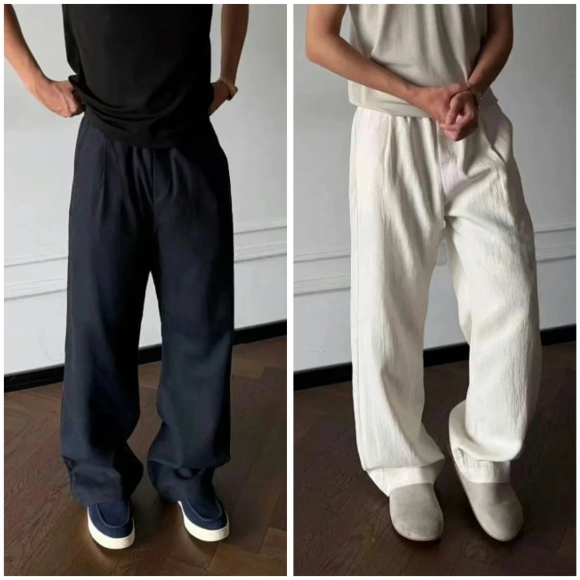 Pleated Linen Blend Relaxed Trousers