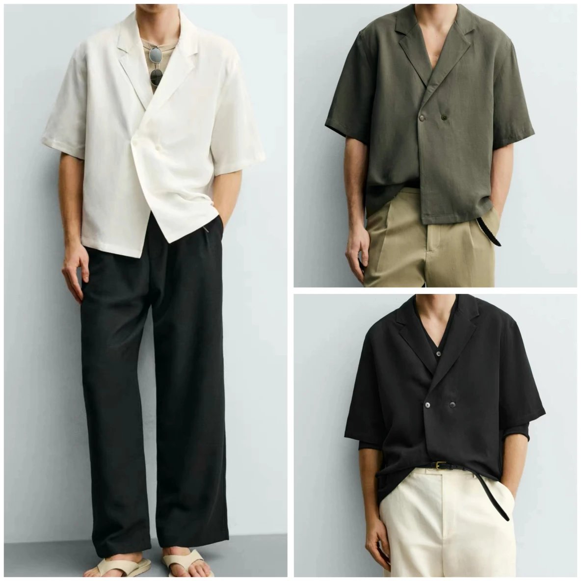 Cotton Linen Double-Breasted Shirt