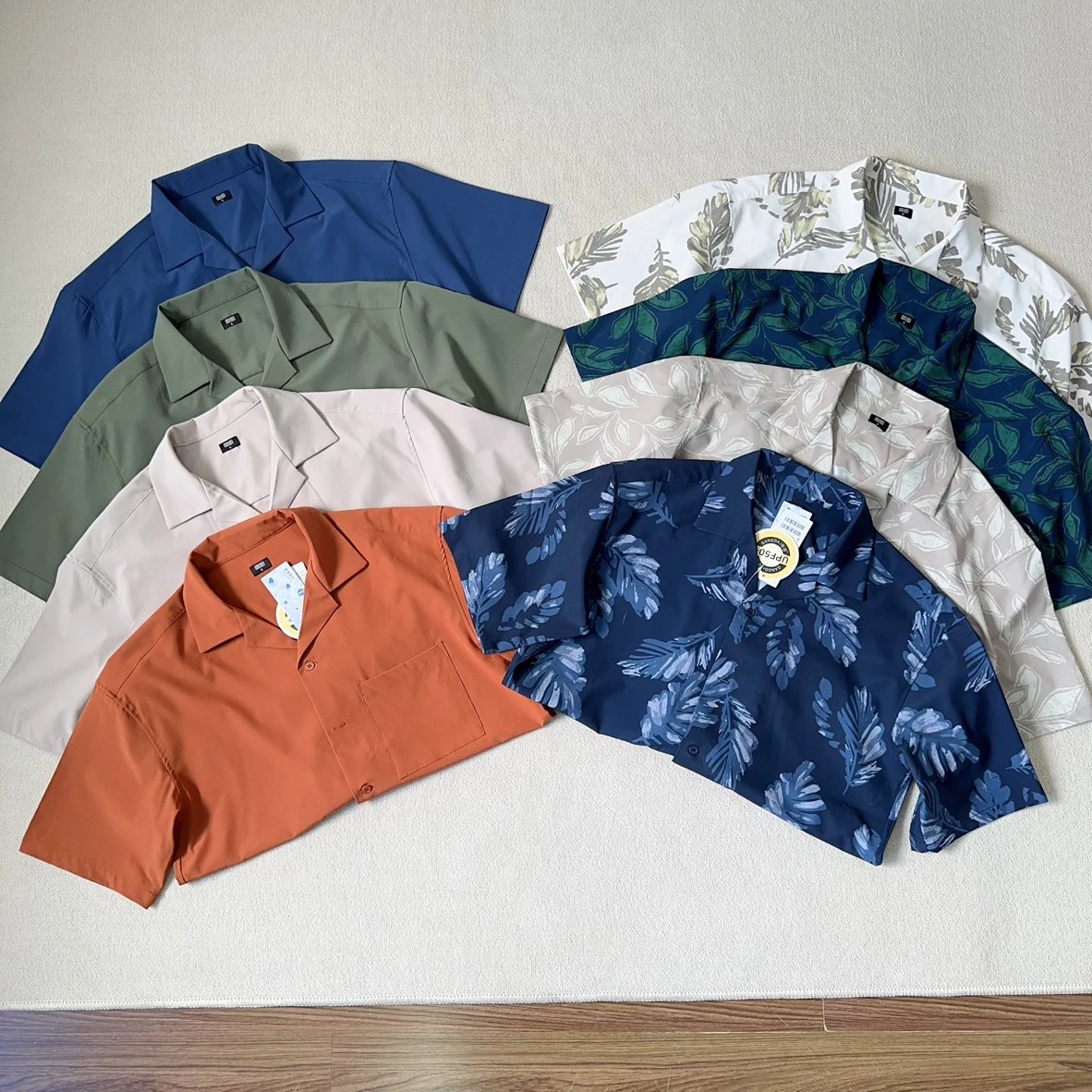 Sunscreen UPF50+moisture absorbing quick drying OZ silhouette retro Cuban collar shirt summer men's casual flower short sleeved shirt