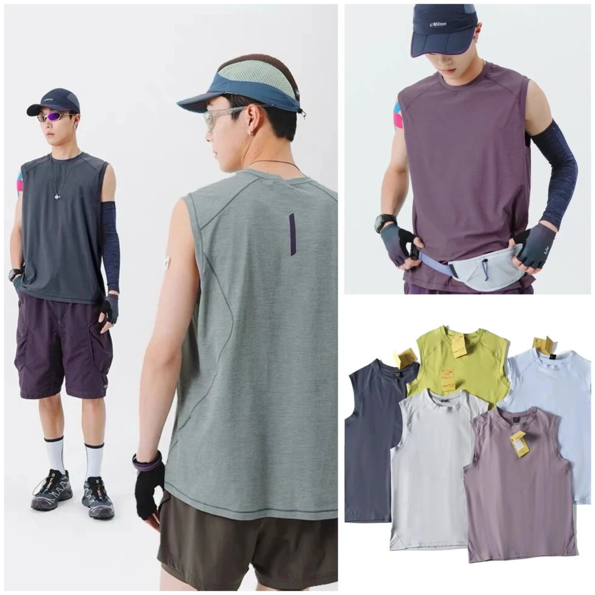 Mountain Style 3M Reflective High-Stretch Speed-Dry Shoulder Tank Top