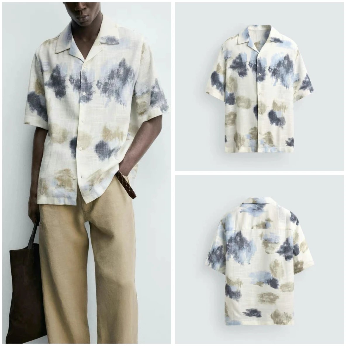 Linen Tie-Dye Cuba Collar Shirt