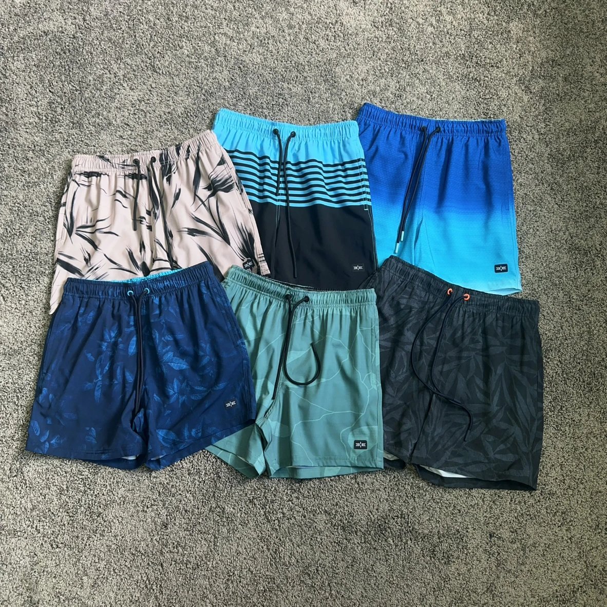 Custom Carved Details Breathable Matte Outdoor Colorblock Beach Shorts
