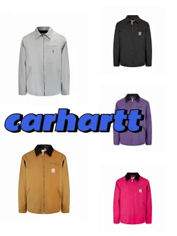 thumbnail for [In stock] Carhartt Carhartt main line jacket spring and autumn coat square collar zipper solid color casual canvas outdoor windproof thin carharttwipdetroit thin interstellar Detroit workwear canvas jacket