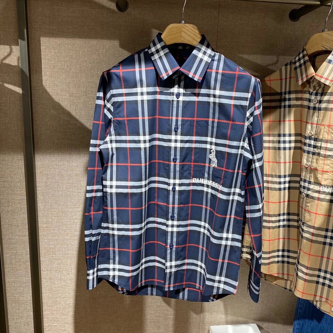 Burberry Unicorn Embroidered Check Long Sleeve Shirt