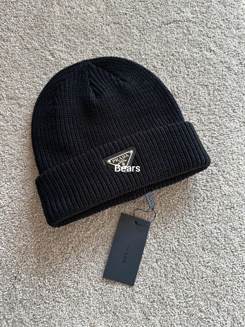 Prada Triangle Logo Knit Beani