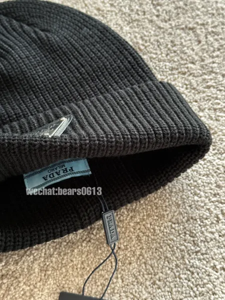 Prada Logo Patch Knit Beanie Pink - 5