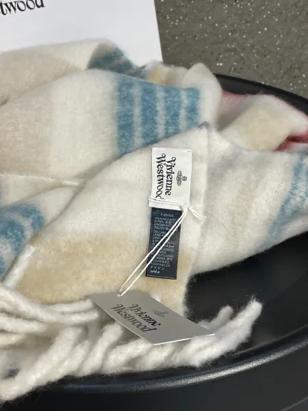 Vivienne Westwood Orb Logo Wool Blend Scarf Multicolor Scarves - 15