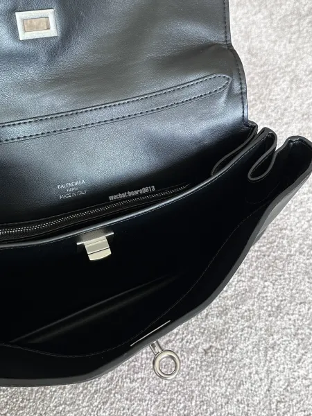 Balenciaga Hourglass Mini Black Leather Handbag - 16
