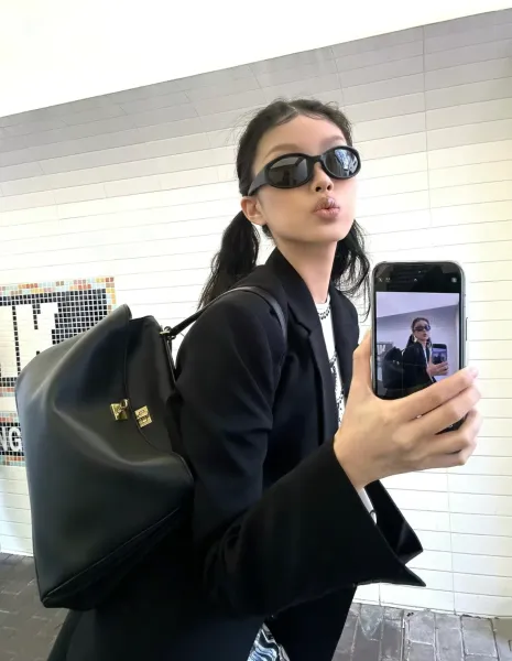 Balenciaga Hourglass Mini Black Leather Handbag - 5