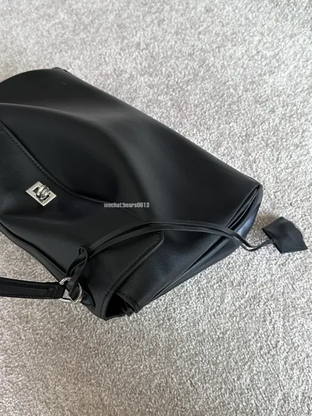 Balenciaga Hourglass Mini Black Leather Handbag - 12