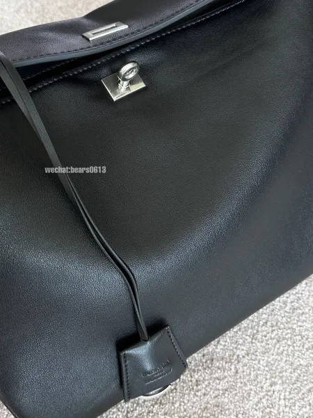 Balenciaga Hourglass Mini Black Leather Handbag - 15