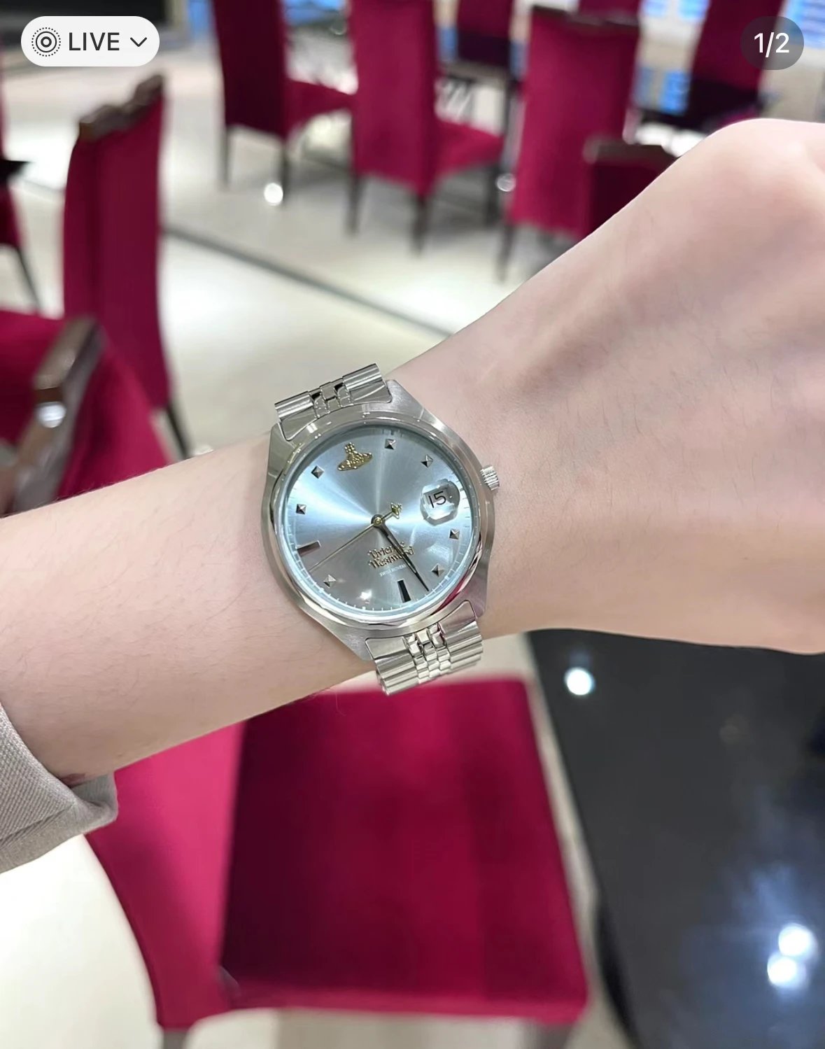 Vivienne Westwood Orb Logo Light Blue Dial Watch