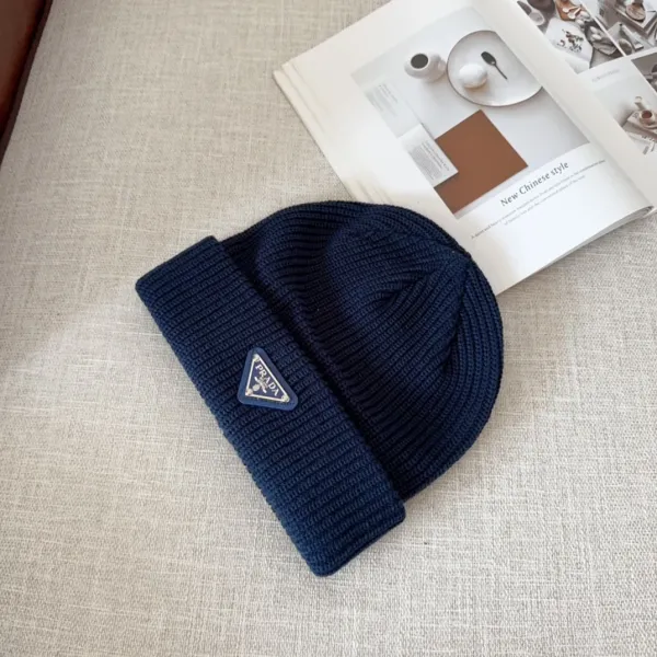 Prada Logo Patch Knit Beanie Pink - 9