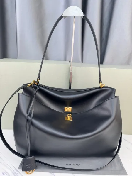 Balenciaga Hourglass Mini Black Leather Handbag - 37