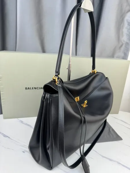 Balenciaga Hourglass Mini Black Leather Handbag - 38