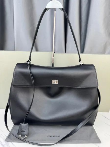 Balenciaga Hourglass Mini Black Leather Handbag - 18
