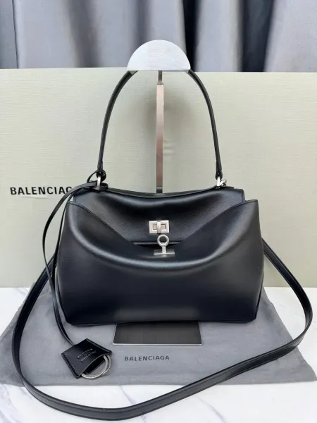 Balenciaga Hourglass Mini Black Leather Handbag - 31