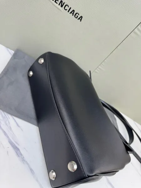 Balenciaga Hourglass Mini Black Leather Handbag - 34