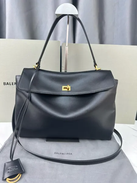 Balenciaga Hourglass Mini Black Leather Handbag - 42