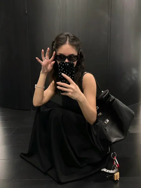 Balenciaga Hourglass Mini Black Leather Handbag - 9