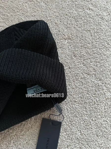 Prada Logo Patch Knit Beanie Pink - 7
